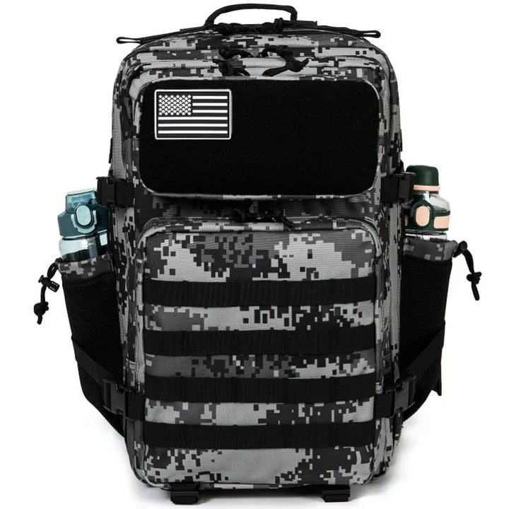 SAC CROSSFIT MILITAIRE TACTIQUE 50L "OPS" noir camouflage face