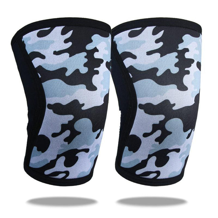 genouillère de sport crossfit neoprene 7mm camouflage bleu