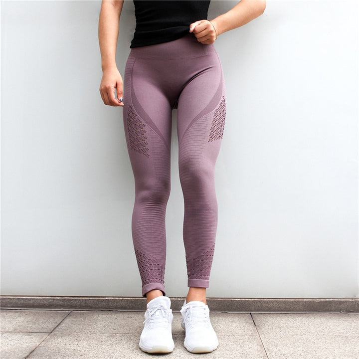 Legging femme sport fitness mauve