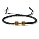 Bracelet en corde tressé avec haltère réglable