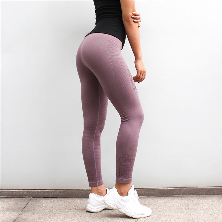 Legging femme sport fitness mauve