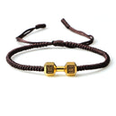 Bracelet en corde tressé avec haltère réglable