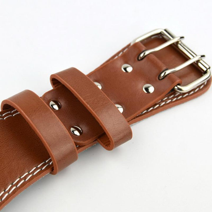 Ceinture Lombaire Musculation Cuir  marron sangle