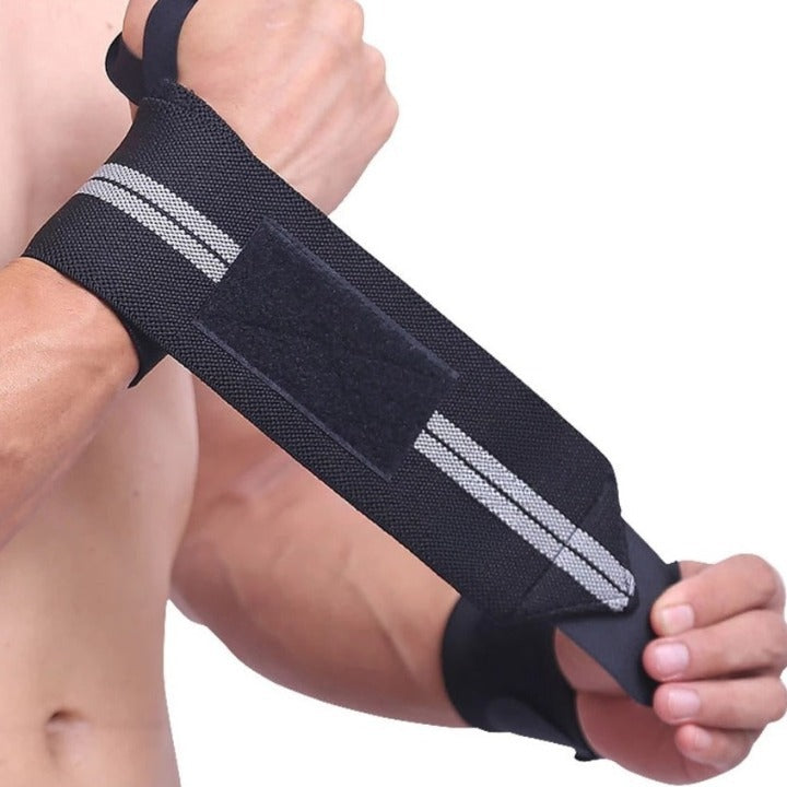 Bande de Poignet Musculation avec attache pouce noir et gris