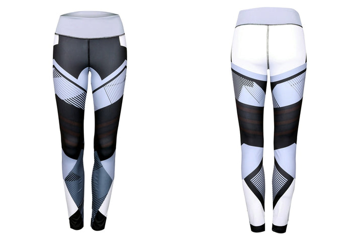 Legging femme sport/fitness noir et blanc